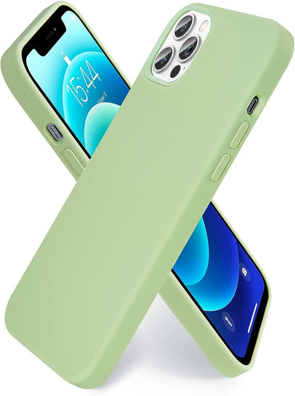 SmartDevil Schutzhülle aus Silikon, kompatibel mit iPhone 12/iPhone 12 Pro, mit kostenlosem Vidrio Templado Protector de Pantalla, 6,1", Sedoso Suave, Cubierta a Prueba de Golpes mit Forro de Microfibra-Amarillo