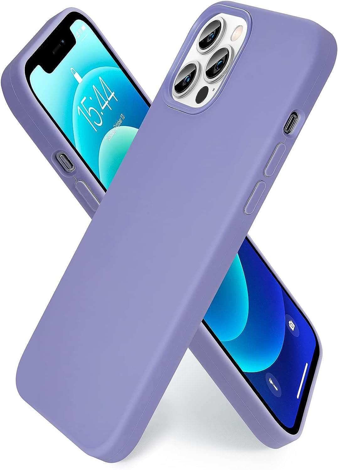 SMARTDEVIL Cover in Silicone Compatibile iPhone 12 PRO Max con Gratuito Pellicola Vetro, 6.7 Pollici, Custodia Protettiva Corpo Morbido setoso Antiurto con Fodera in Microfibra, Blu