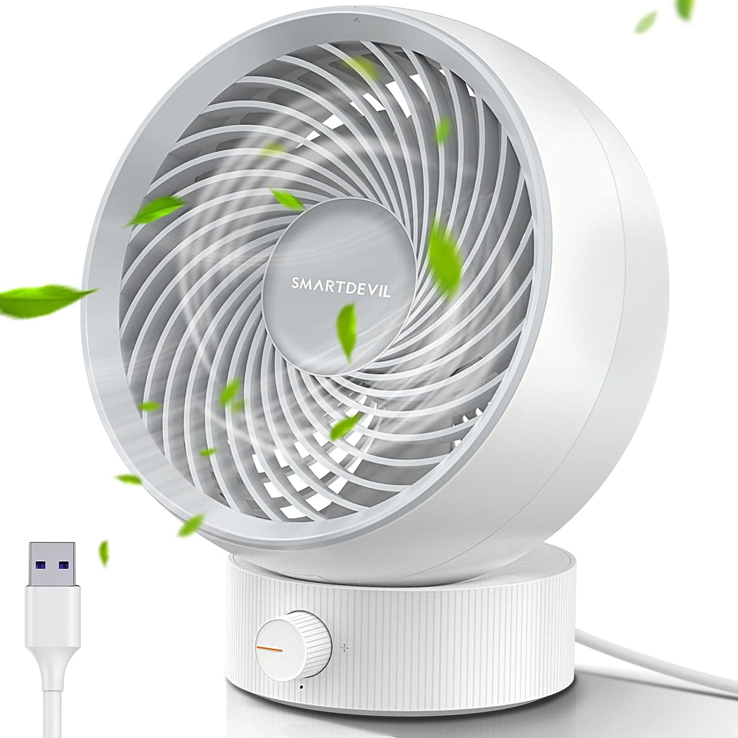 SmartDevil Neuer USB-Schreibtischventilator, kleiner persönlicher Desktop-Tischventilator mit starkem Wind, tragbarer Mini-Ventilator für den Heimbüro-Schlafzimmertisch und den Desktop (schwarz)