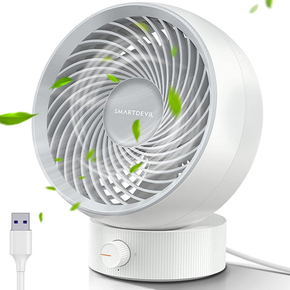 SmartDevil Mini USB Fan, Small Desk Fan with Strong Wind, Quiet Operation Portable Personal Fan for Home Office Bedroom, (Black)