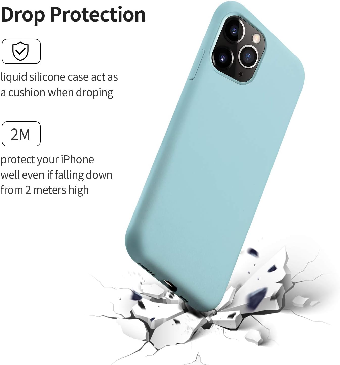 SMARTDEVIL iPhone 11 Pro Hülle Silikon [Freier Schutzfilm] Stoßfest Dünn Handyhülle Luxusausgabe Silikon iPhone 11 Pro Schutzhülle mit Soft Microfaser Tuch Futter Bumper Case Cover