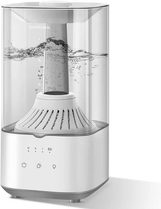 SmartDevil Cool Mist Humidifier, 4.5L Top Fill Quiet Ultrasonic Humidifiers for Bedroom & Large Room, Air Humidifier with Constant Humidity Control & Essential Oil Tray for Home, Office, Baby, Plants
