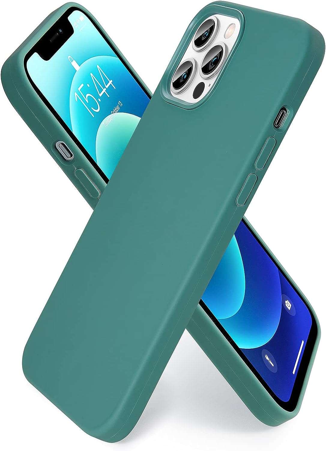 SMARTDEVIL Cover in Silicone Compatibile iPhone 12 PRO Max con Gratuito Pellicola Vetro, 6.7 Pollici, Custodia Protettiva Corpo Morbido setoso Antiurto con Fodera in Microfibra, Blu