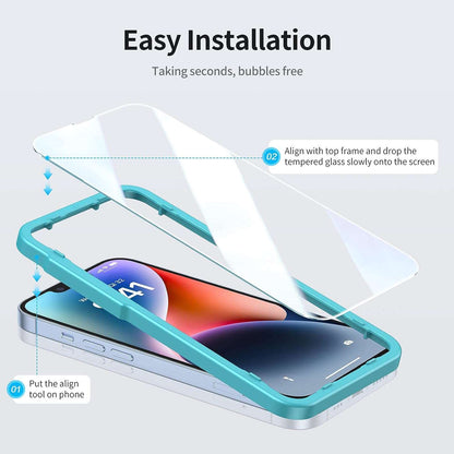 SmartDevil 3 Pack Screen Protector for iPhone 14 Plus/ 13 Pro Max, [Auto Alignment Kit][10X Military Grade Shatterproof][Crystal HD Clear],Anti-Scratch Tempered Glass,Bubble Free,Case Friendly,Sensitive Touch,Ultra-Thin