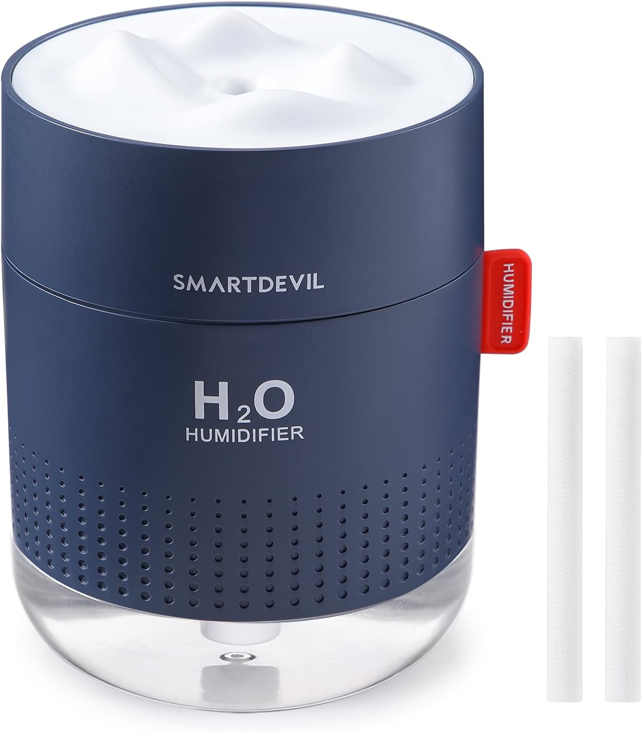 SmartDevil Mini Humidificateur d'air bebe, Pas de batterie, Portable Humidificateur d’Air Maison, USB Humidificateur d’Air Chambre Silencieux pour Bureau, Arrêt Automatique(500ml) - 2 Filtres