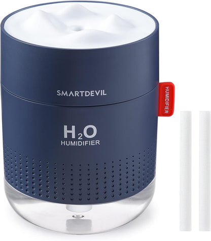SmartDevil Mini Humidificateur d'air bebe, Pas de batterie, Portable Humidificateur d’Air Maison, USB Humidificateur d’Air Chambre Silencieux pour Bureau, Arrêt Automatique(500ml) - 2 Filtres