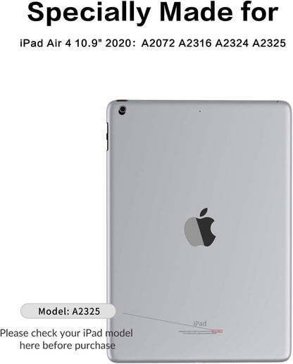 SMARTDEVIL Hülle für iPad Air 2020 mit Stifthalter und HD Displayschutz, Ständer Hülle für iPad Air 4 mit Auto Schlaf/Wach, Dünn Leicht 10.9" Hülle für iPad Air 4. Generation 2020, Schwarz