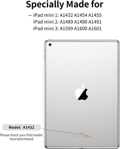 SmartDevil Hülle für iPad mini 3 / Hülle für iPad mini 2 / Hülle für iPad mini 1 im Retro-Stil, stoßfeste, schlanke 7,9-Zoll-Hülle für iPad mini 3 2 1 mit automatischer Sleep/Wake-Funktion und Standfunktion – Grau