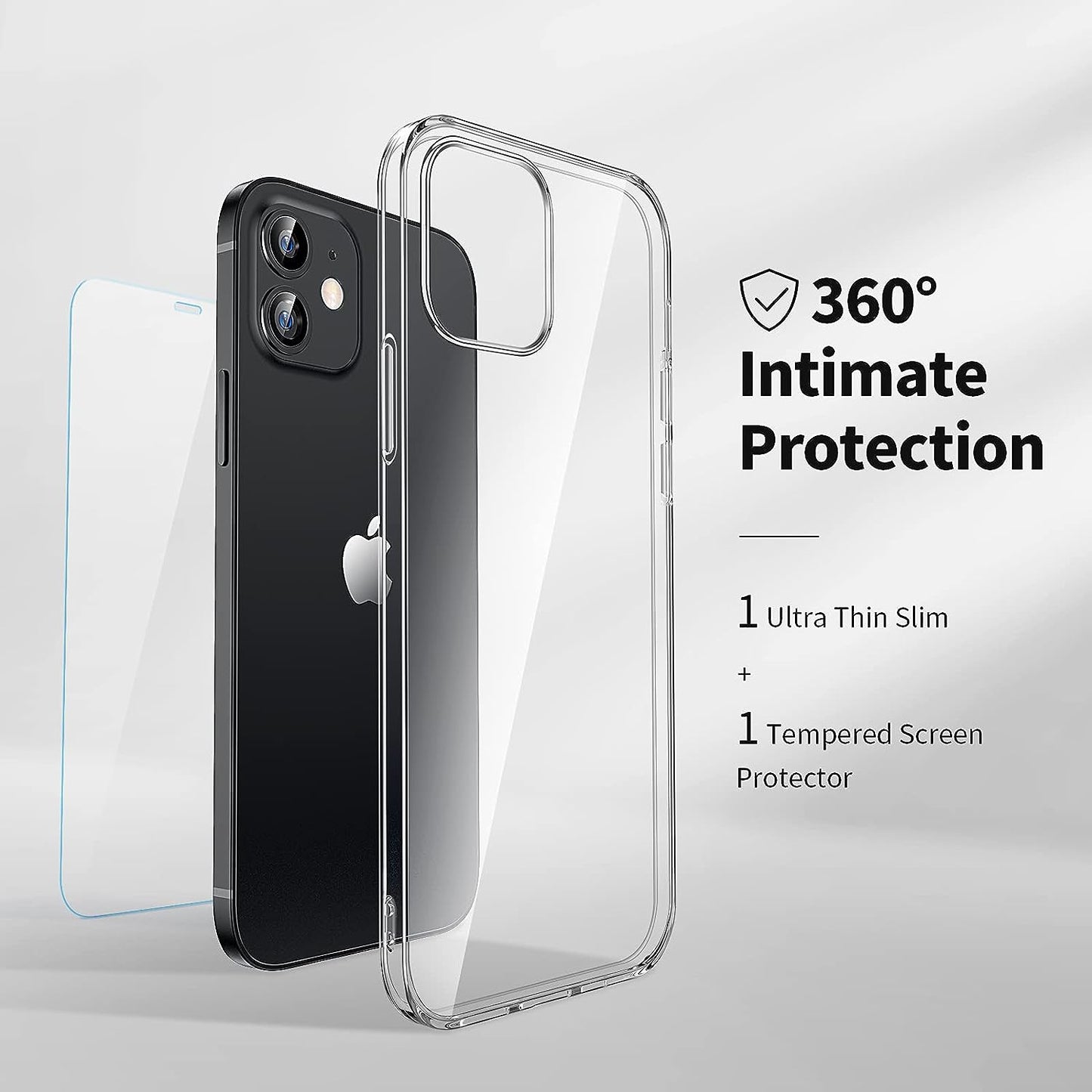 SMARTDEVIL für iPhone 12 Pro Max Hülle (Mit Schutzfolie) Ultra Klar Kratzfest Flexibles (Stoßfestigkeit Schutz) Dünn Handyhülle iPhone 12 Pro Max Crystal Series - HD-Transparent