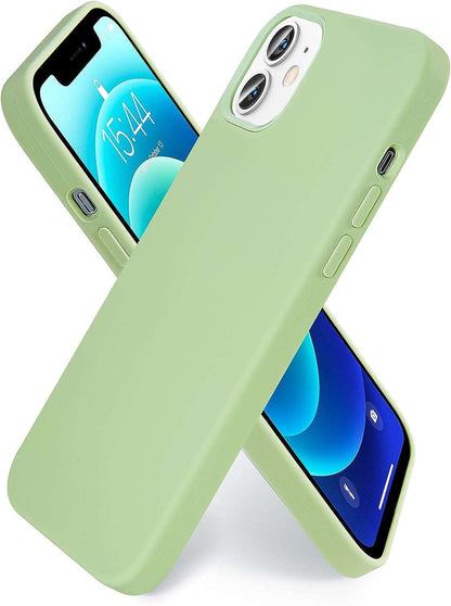 SMARTDEVIL Cover in Silicone Compatibile iPhone 12 Mini con Gratuito Pellicola Vetro, 5.4 Pollici, Custodia Protettiva Corpo Morbido setoso Antiurto con Fodera in Microfibra,Blu