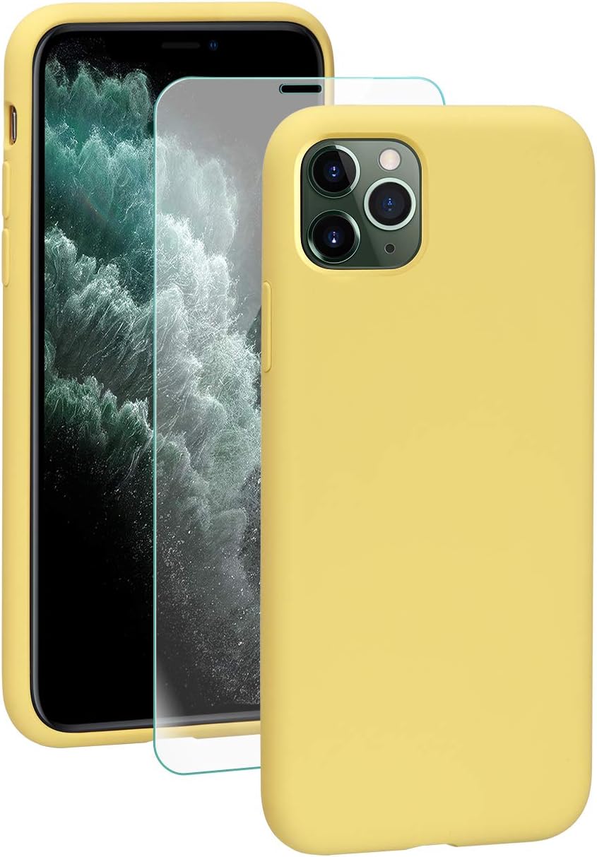 SMARTDEVIL iPhone 11 Pro Hülle Silikon [Freier Schutzfilm] Widerstandsfähig Dünn Handyhülle Luxusausgabe Silikon iPhone 11 Pro Schutzhülle mit Soft Microfaser Tuch Futter Bumper Case Cover