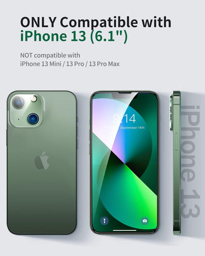 SMARTDEVIL 3+2er-Pack iPhone 13 Displayschutzfolie, 3er-Pack [9H-Schutz in Militärqualität] Displayschutzfolie aus gehärtetem Glas und 2er-Pack Kameraobjektivschutz, 9H-Härte HD, kratzfest, blasenfrei