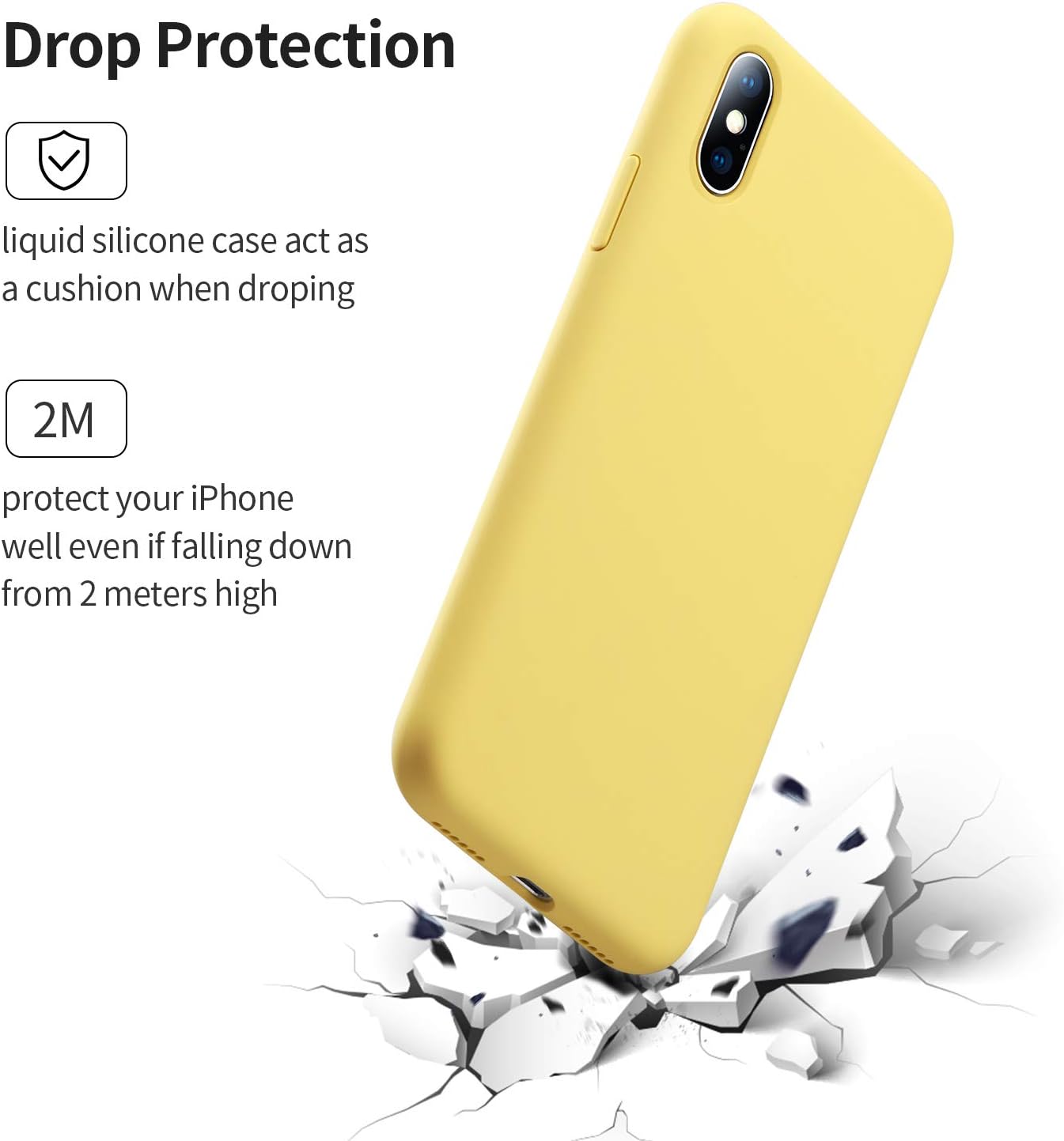 SMARTDEVIL iPhone XS MAX Funda de silicona [Freier Schutzfilm] Stoßfest Dünn Handyhülle Luxusausgabe Silikon iPhone XS MAX Funda con suave microfaser Tuch Futter Funda protectora