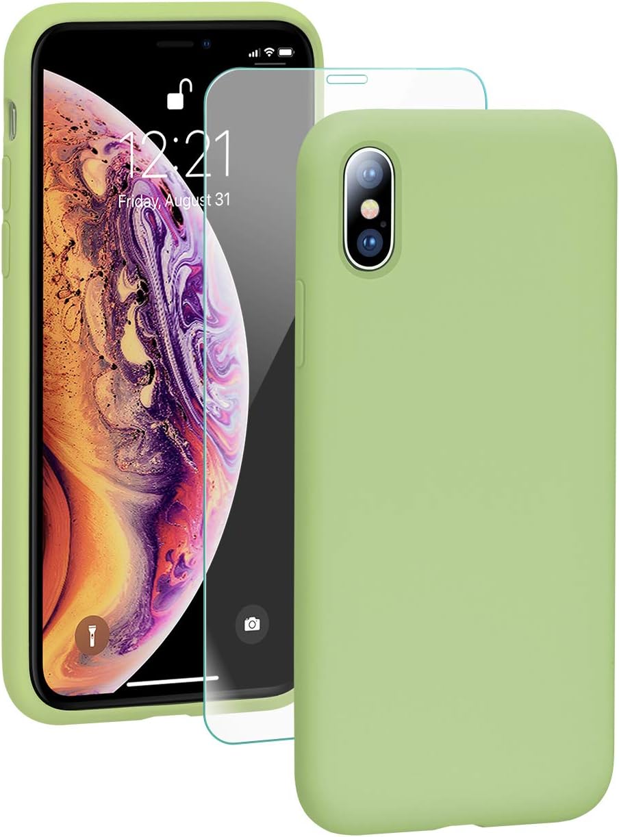 SMARTDEVIL iPhone XS MAX Funda de silicona [Freier Schutzfilm] Stoßfest Dünn Handyhülle Luxusausgabe Silikon iPhone XS MAX Funda con suave microfaser Tuch Futter Funda protectora