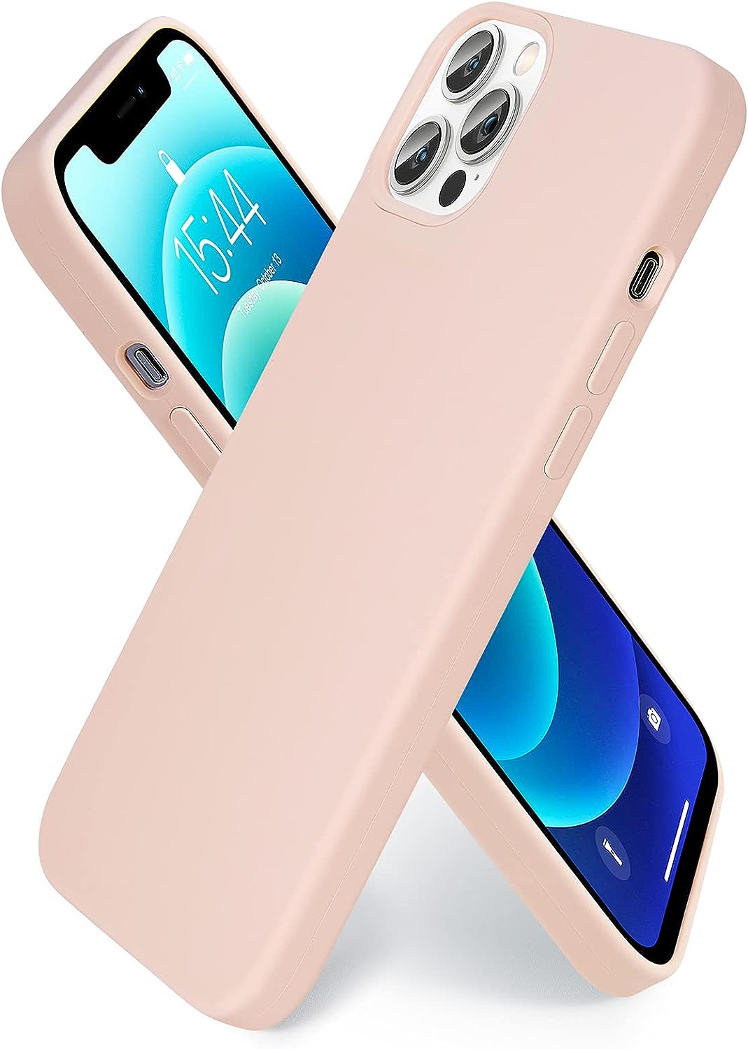 SMARTDEVIL Funda de Silicona Compatible iPhone 12 / iPhone 12 PRO con Gratuito Pellicola Vetro, 6.1 Pollici, Custodia Protettiva Corpo Morbido setoso Antiurto con Fodera in Microfibra, Blu