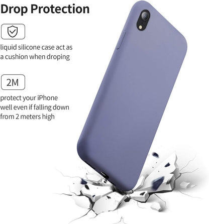 SMARTDEVIL iPhone XR Hülle Silikon [Freier Schutzfilm] Stoßfest Dünn Handyhülle Luxusausgabe Silikon iPhone XR Schutzhülle mit Soft Microfaser Tuch Futter Bumper Case Cover