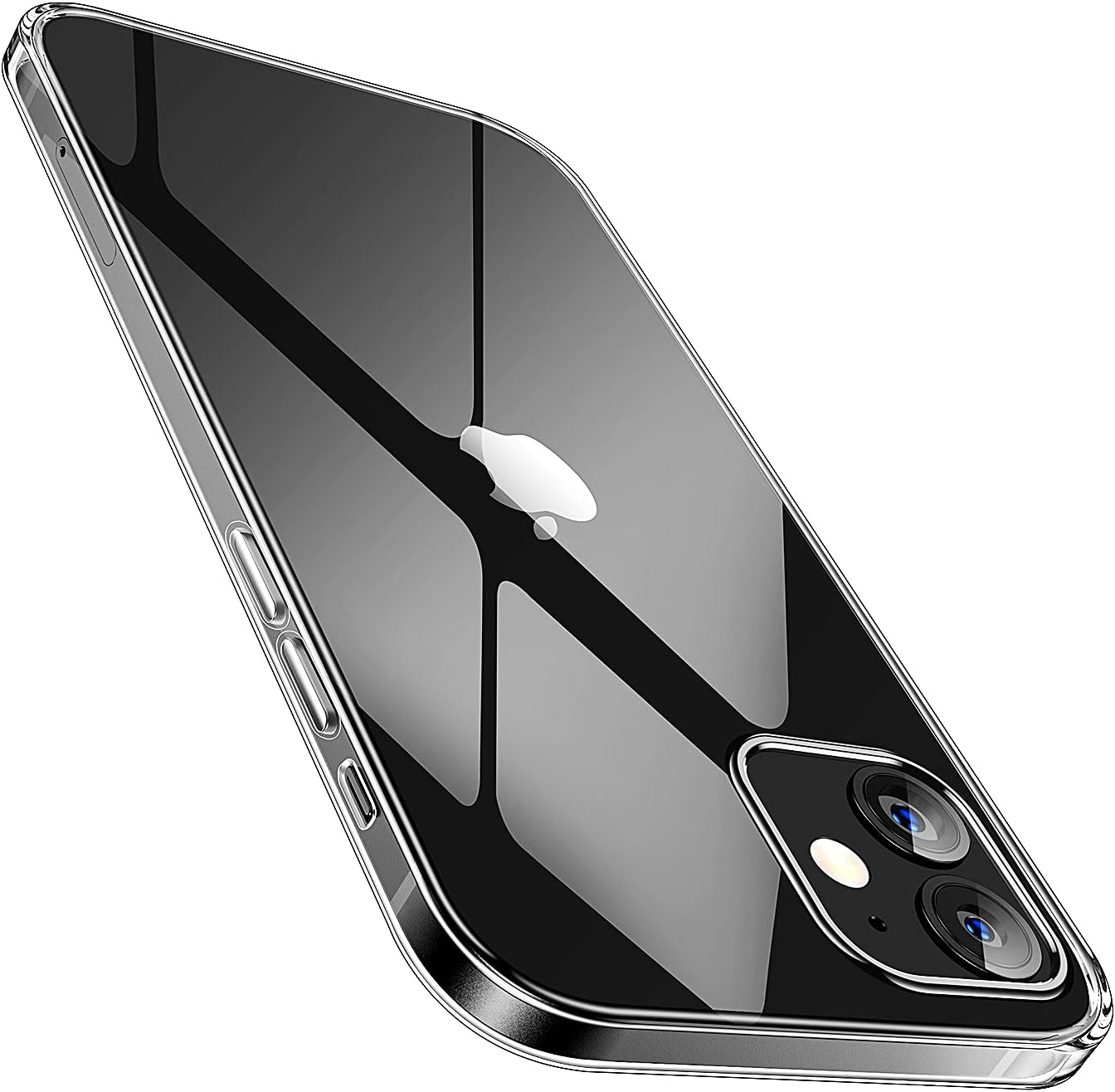 SMARTDEVIL Coque iPhone 12 Pro Max, Coque iPhone 12 Pro Max Transparente, AIR Cushion, Bumper Renforcé en TPU, Dos en PC, Protection Coin, Compatible avec iPhone 12 Pro Max - Argent