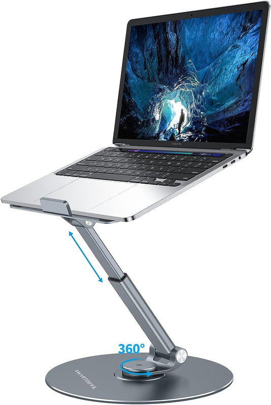 SmartDevil Laptopständer für Schreibtisch, höhenverstellbar bis 20 Zoll, Computerständer für Laptop, Laptop-Riser mit 360 drehbarer Basis, tragbarer Laptop-Halter für MacBook Air Pro, alle Laptops bis 17 Zoll