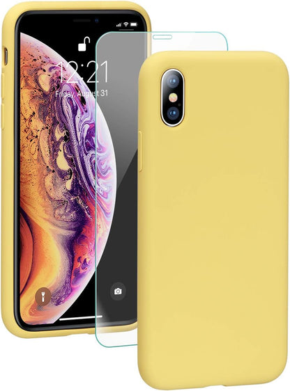 SMARTDEVIL iPhone XS MAX Funda de silicona [Freier Schutzfilm] Stoßfest Dünn Handyhülle Luxusausgabe Silikon iPhone XS MAX Funda con suave microfaser Tuch Futter Funda protectora