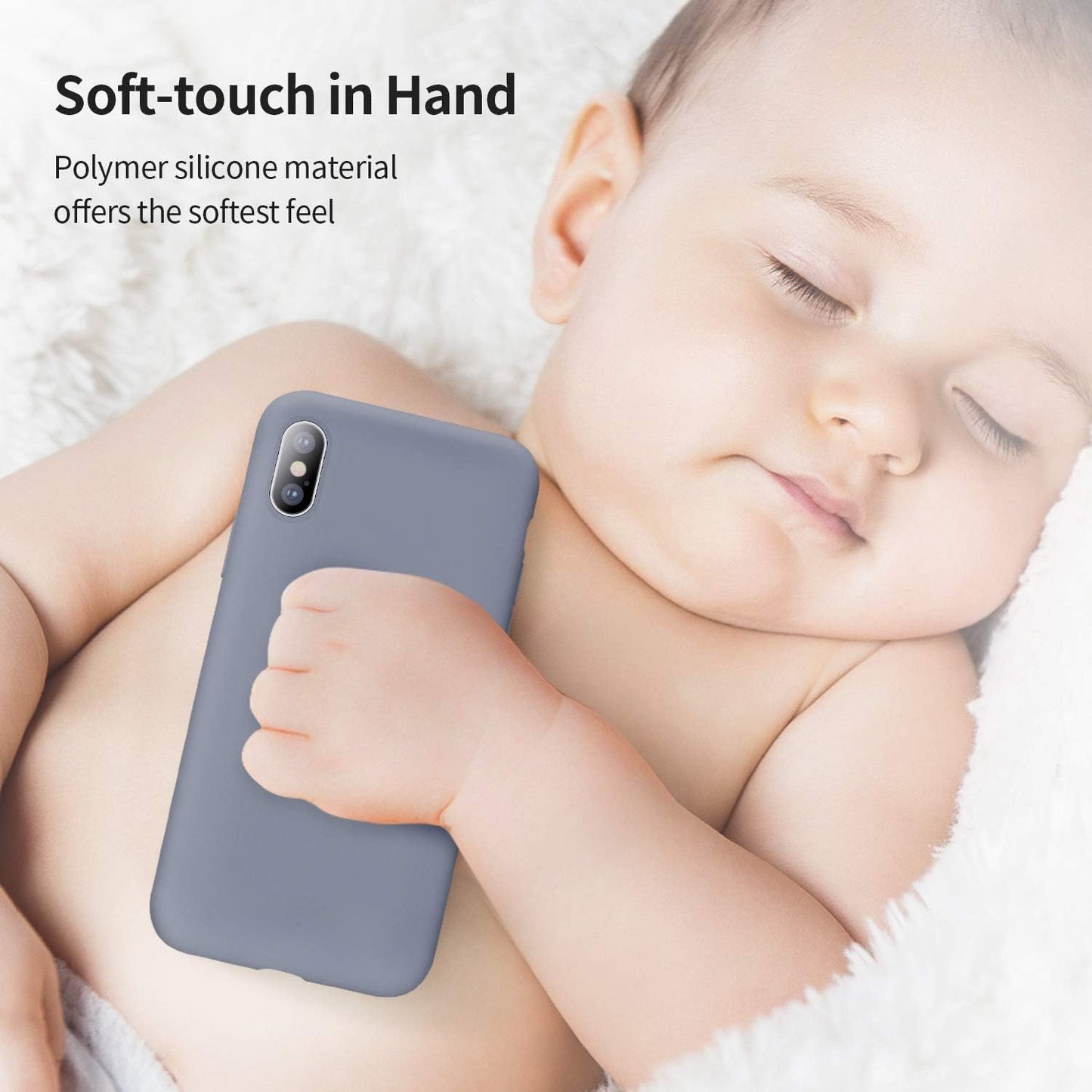 SMARTDEVIL iPhone X/XS Hülle Silikon [Freier Schutzfilm] Stoßfest Dünn Handyhülle Luxusausgabe Silikon iPhone X/XS Schutzhülle mit Soft Microfaser Tuch Futter Bumper Case Cover