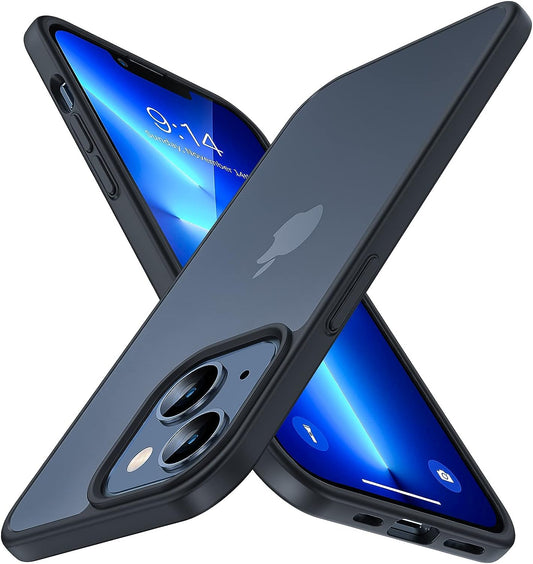SmartDevil stoßfeste Hülle für iPhone 13 [stoßfestes Design in Militärqualität] [mit Displayschutzfolie], durchscheinende, matte, harte Rückseite mit weicher, stoßfester Stoßstangenabdeckung für iPhone 13–6,1 Zoll