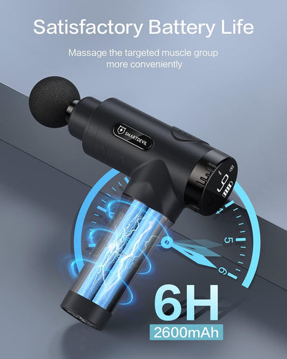 SmartDevil Massagepistole, Tiefen Muskel Massagegerät für Nacken Schulter Rücken, Massage Gun mit 9 Geschwindigkeiten & 6 Massageköpfen, Elektrisches Handmassagegerät mit 2 Modi, Massage für Sportler.