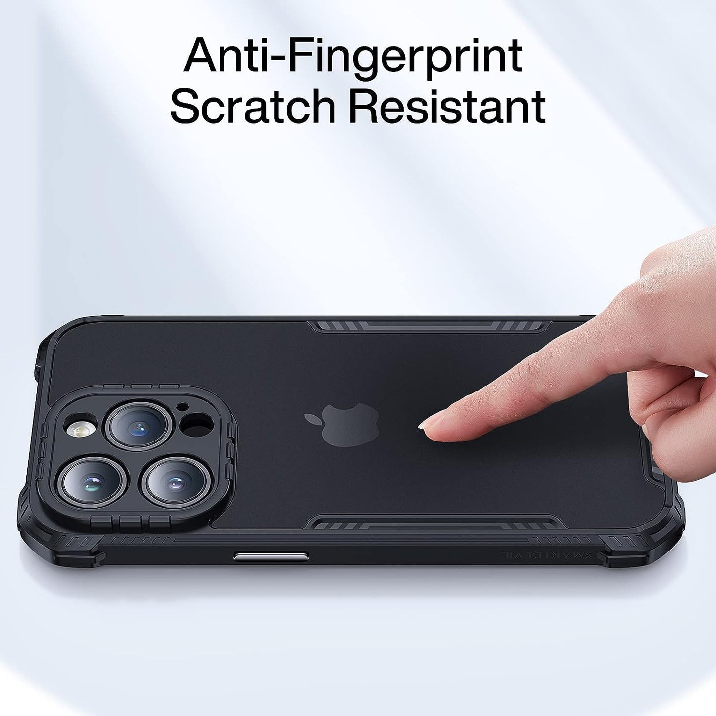 SmartDevil New Full Cover für iPhone 14 Pro Hülle, Kameraschutz, stoßfester Schutz in Militärqualität, kratzfeste Rückseite (Schwarz)