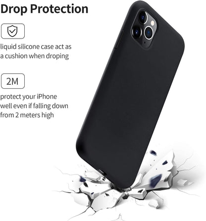 SMARTDEVIL Coque pour iPhone 11 Pro Max, Silicone Liquide Housse avec Ecran Verre Trempé Gratuit Case Anti-Choc Anti-Rayures Protection Complète Cover Étui de iPhone 11 Pro Max
