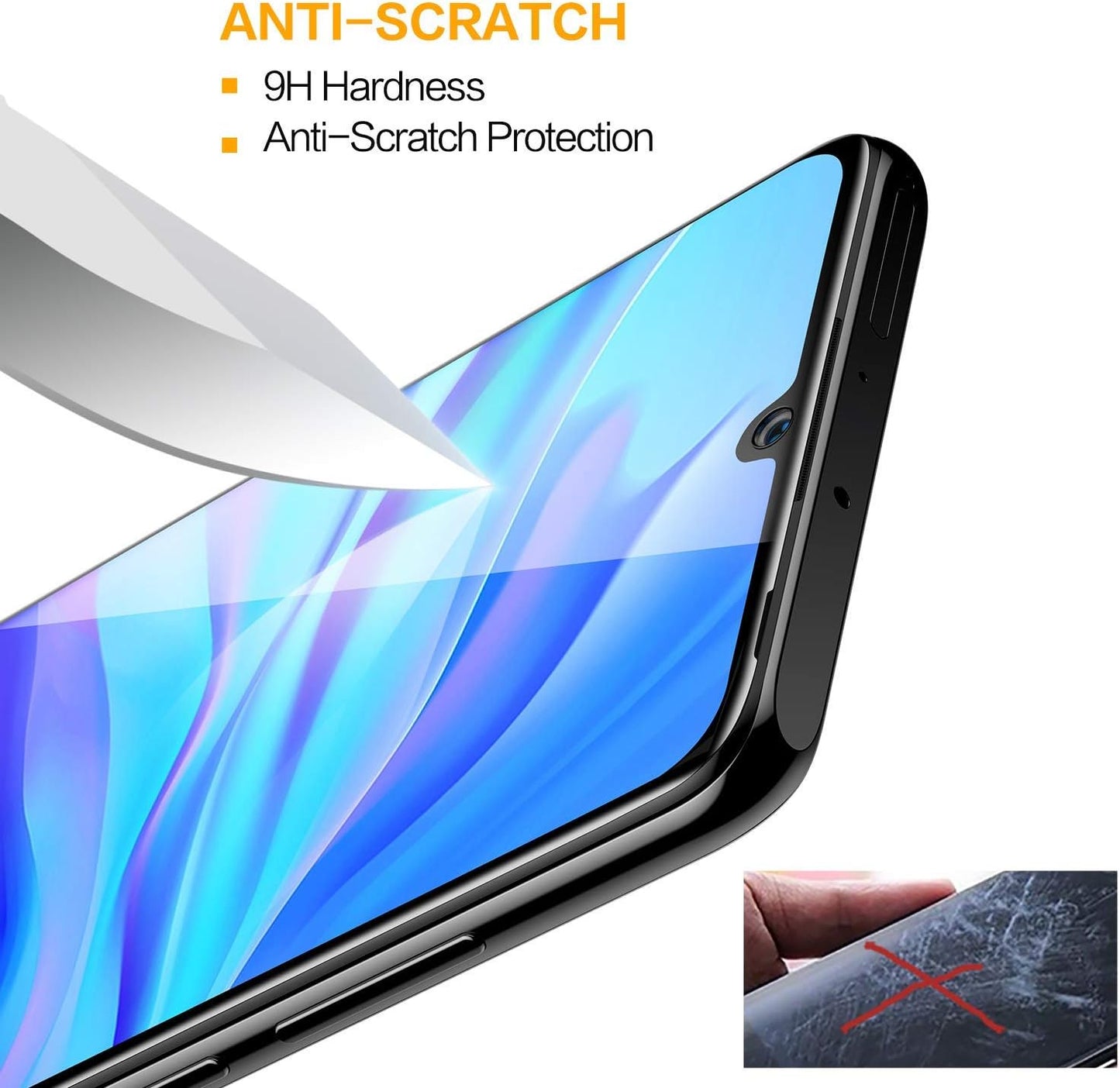 SMARTDEVIL Huawei P30 Lite Schutzfolie,Huawei P30 Lite Full Glue Coverage [mit Installation Werkzeug] 9H Härte,Blasen und HD Anti-Öl, Schutzfolie für Huawei P30 Lite