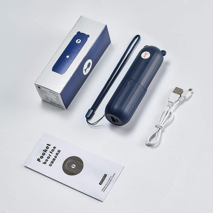 SmartDevil Mini-Handventilator, tragbarer 2-in-1-Handventilator, kleiner persönlicher wiederaufladbarer Taschenventilator, funktioniert als Powerbank, zwei Geschwindigkeiten einstellbar, Mini-Ventilator für Frauen, Reisen, Outdoor (Blau)