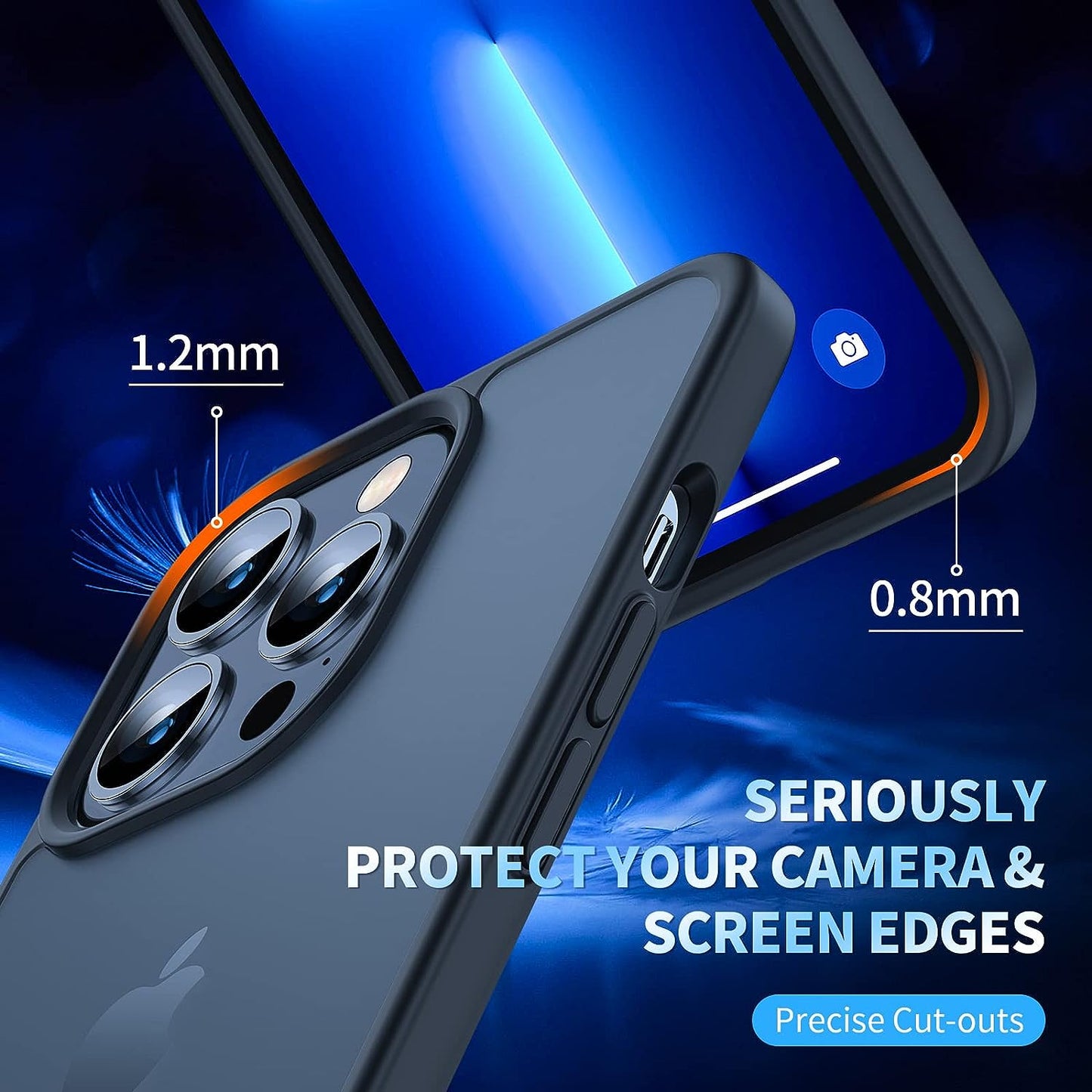 SMARTDEVIL Coque de Protection Anti-Chocs pour iPhone 13 Pro Max[Ultra Fine Mat] [avec Film de Protection] Protection Militaire Anti-Rayures, Anti-Traces de Doigts pour iPhone 13 Pro Max(6,7")