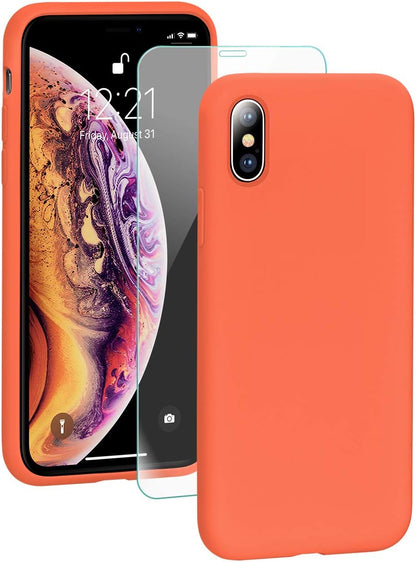 SMARTDEVIL iPhone XS MAX Funda de silicona [Freier Schutzfilm] Stoßfest Dünn Handyhülle Luxusausgabe Silikon iPhone XS MAX Funda con suave microfaser Tuch Futter Funda protectora