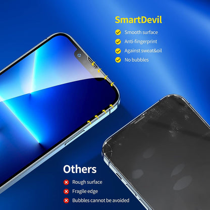 SMARTDEVIL Verre Trempé für iPhone 13 Pro Max 6,7 Zoll, 2 Stück Schutzfolie, Glasschutz, vollständiger Schutz