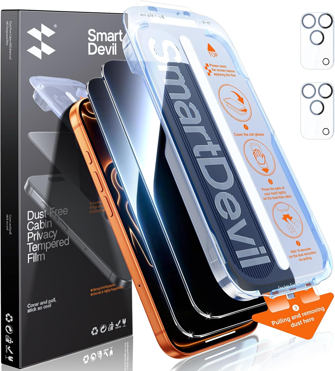 Privacy Screen Protector | iPhone 11-17 Series | OnePress Install (2 Pack)