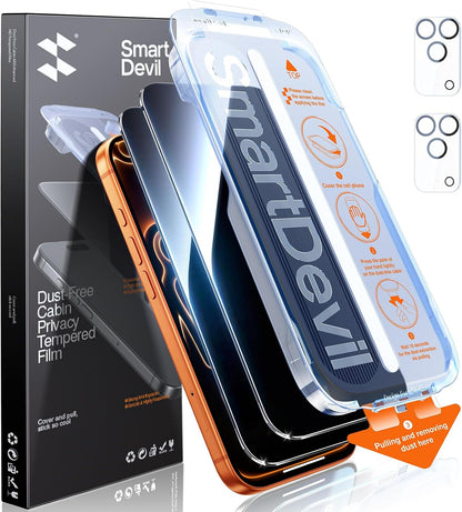 Privacy Screen Protector | iPhone 11-17 Series | OnePress Install (2 Pack)