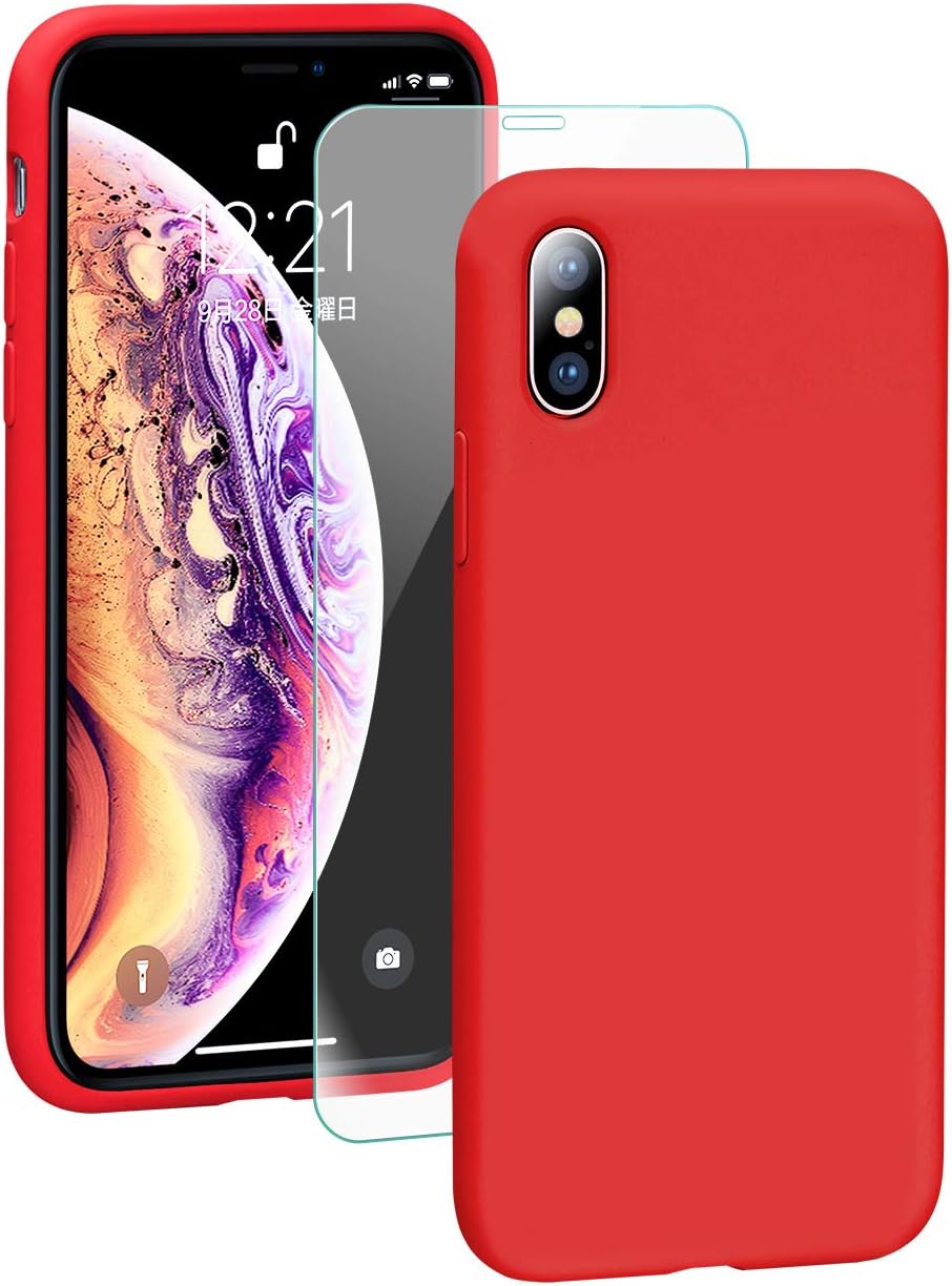 SMARTDEVIL iPhone XS MAX Funda de silicona [Freier Schutzfilm] Stoßfest Dünn Handyhülle Luxusausgabe Silikon iPhone XS MAX Funda con suave microfaser Tuch Futter Funda protectora