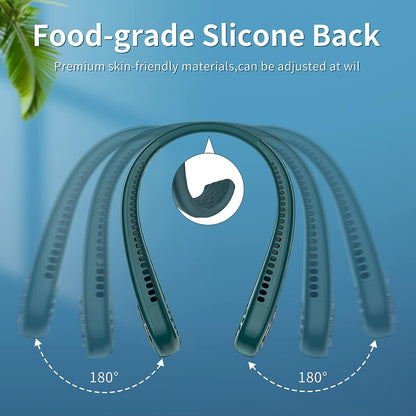 SmartDevil Persönlicher Nackenventilator, freihändiger, blattloser Nackenventilator, wiederaufladbarer, batteriebetriebener tragbarer Ventilator, 360° kühlender hängender Nackenventilator, 3 Geschwindigkeiten, 48 Luftauslässe, für Reisen, Outdoor (grün)