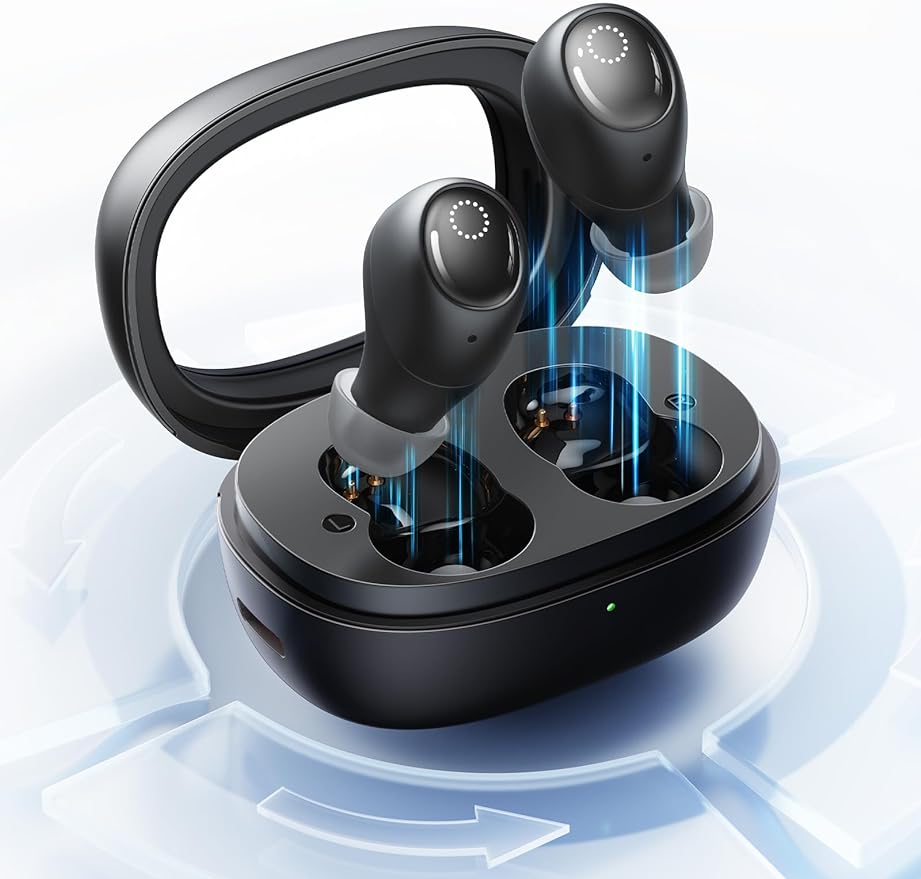 Auriculares inalámbricos SmartDevil Bluetooth 5.3 [Cancelación de ruido ambiental] Auriculares Bluetooth internos, los auriculares más livianos - Negro