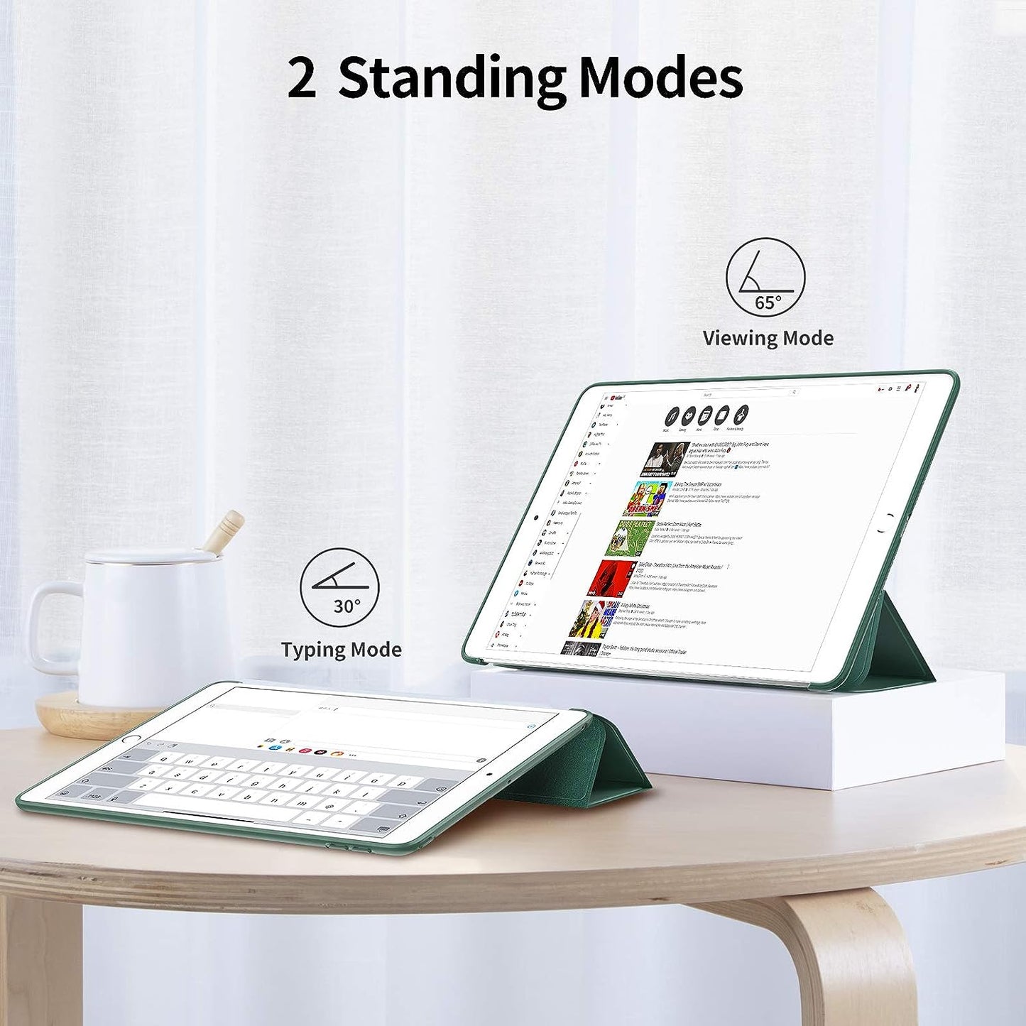 SMARTDEVIL Hülle für iPad 10.2" 2020/2019 + Panzerglas, Dünn Leicht Stoßfeste Ständer Hülle für iPad 8. Generation 2020/ Hülle für iPad 7. Generation 2019 mit Auto Schlaf/Wach - Grün