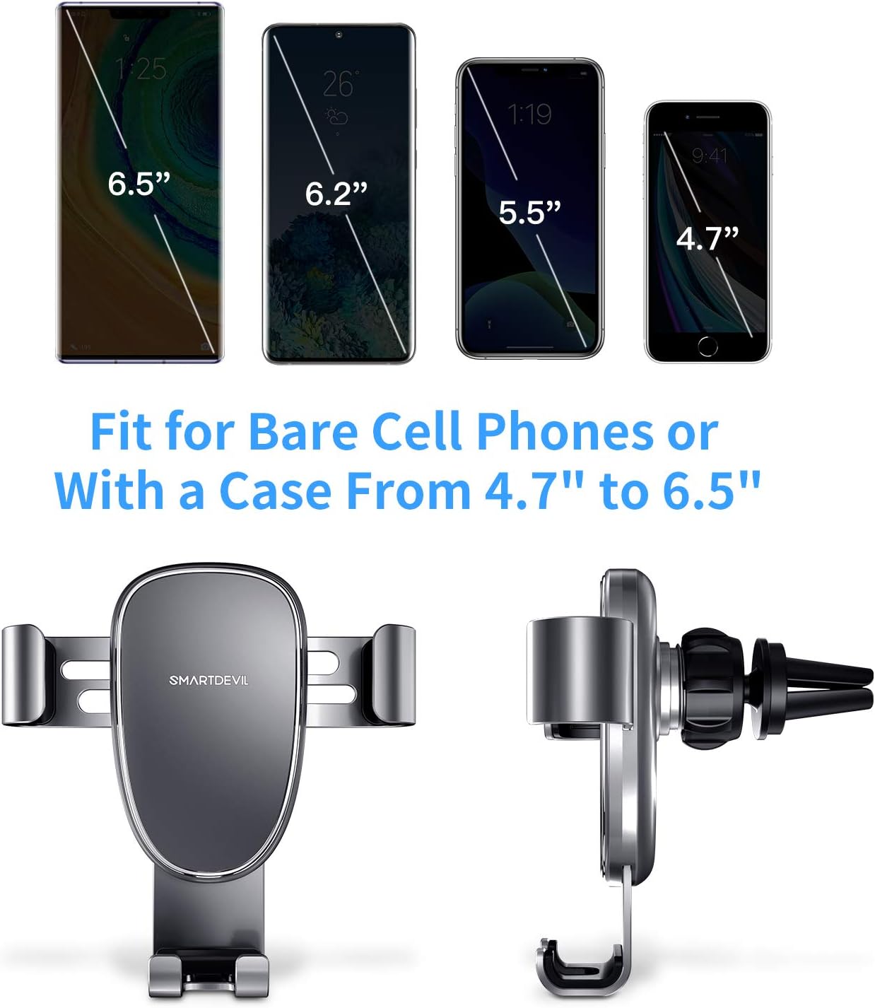 SmartDevil Car Phone Holder, Universal Dashboard Magnetic Phone Mount for Car (Gray)