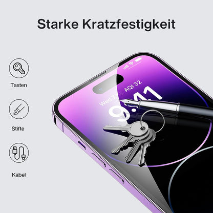 SMARTDEVIL Diamant-Schild para iPhone 14 Pro Schutzglas, 3 Stück schutzfolie iPhone 14 pro, 9H Hard, HD Displayschutzfolie, 0.33mm Ultra-klar, Ultrabeständig, mit Profi-Positionierhilfe