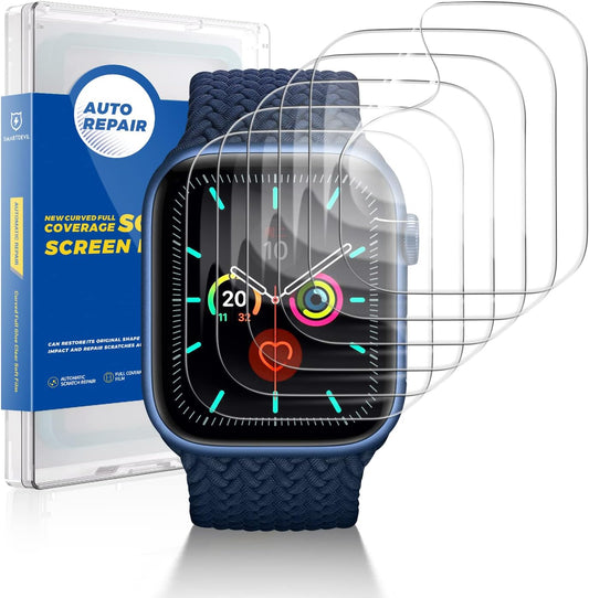 【6er-Pack】SmartDevil Displayschutzfolien kompatibel mit Apple Watch Series 8 / Series 7 41 mm, ultradünne Schutzfolie, blasenfrei, kratzfest, HD-klar, weiche TPU-Folie für Apple Watch Series 6 5 4 SE 40 mm