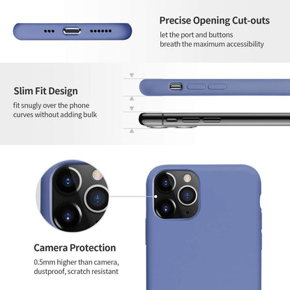 SMARTDEVIL iPhone 11 Pro Max Hülle Silikon [Freier Schutzfilm] Widerstandsfähige Dünn Handyhülle Luxusausgabe Silikon iPhone 11 Pro Max Schutzhülle mit Soft Microfaser Tuch Futter Bumper Case Cover