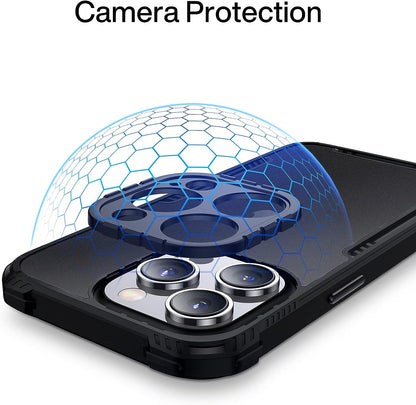 SmartDevil Nueva funda completa para iPhone 14 Pro Max, protección de cámara, protección de grado militar a prueba de golpes, parte trasera resistente a arañazos (negro)