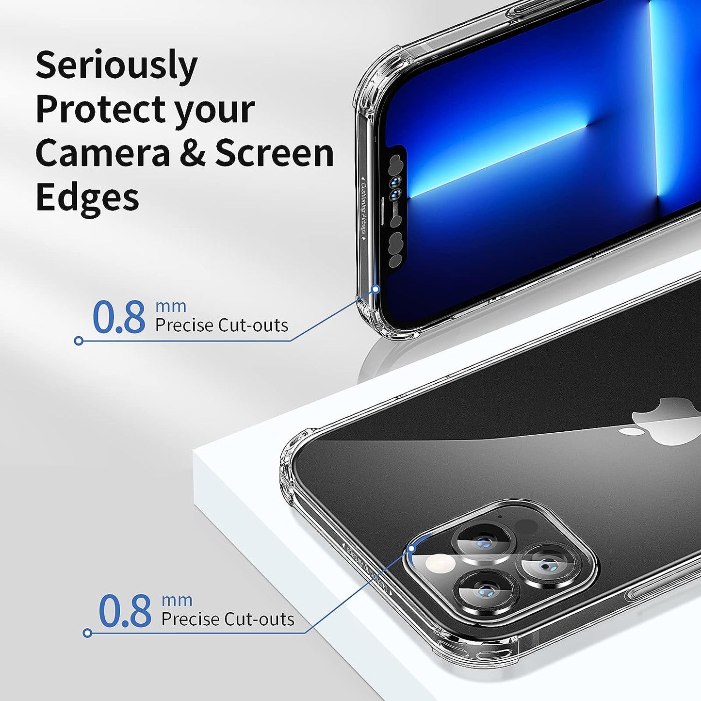 SMARTDEVIL Coque avec iPhone 13 Pro[Crystal Clair Absorption-Chocs Bumper] [avec Verre Trempé Protection écran],Doux Transparente et Protection Militaire,Anti-Rayures pour iPhone 13 Pro Case(6.1")