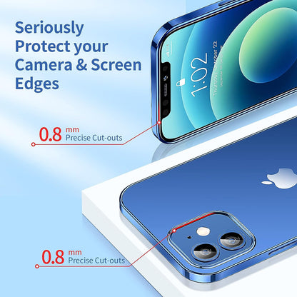 SMARTDEVIL für iPhone 12 Mini Hülle (Mit Schutzfolie) Ultra Klar Kratzfest Flexibles (Stoßfestigkeit Schutz) Dünn Handyhülle iPhone 12 Mini Crystal Series - Dunkelblau
