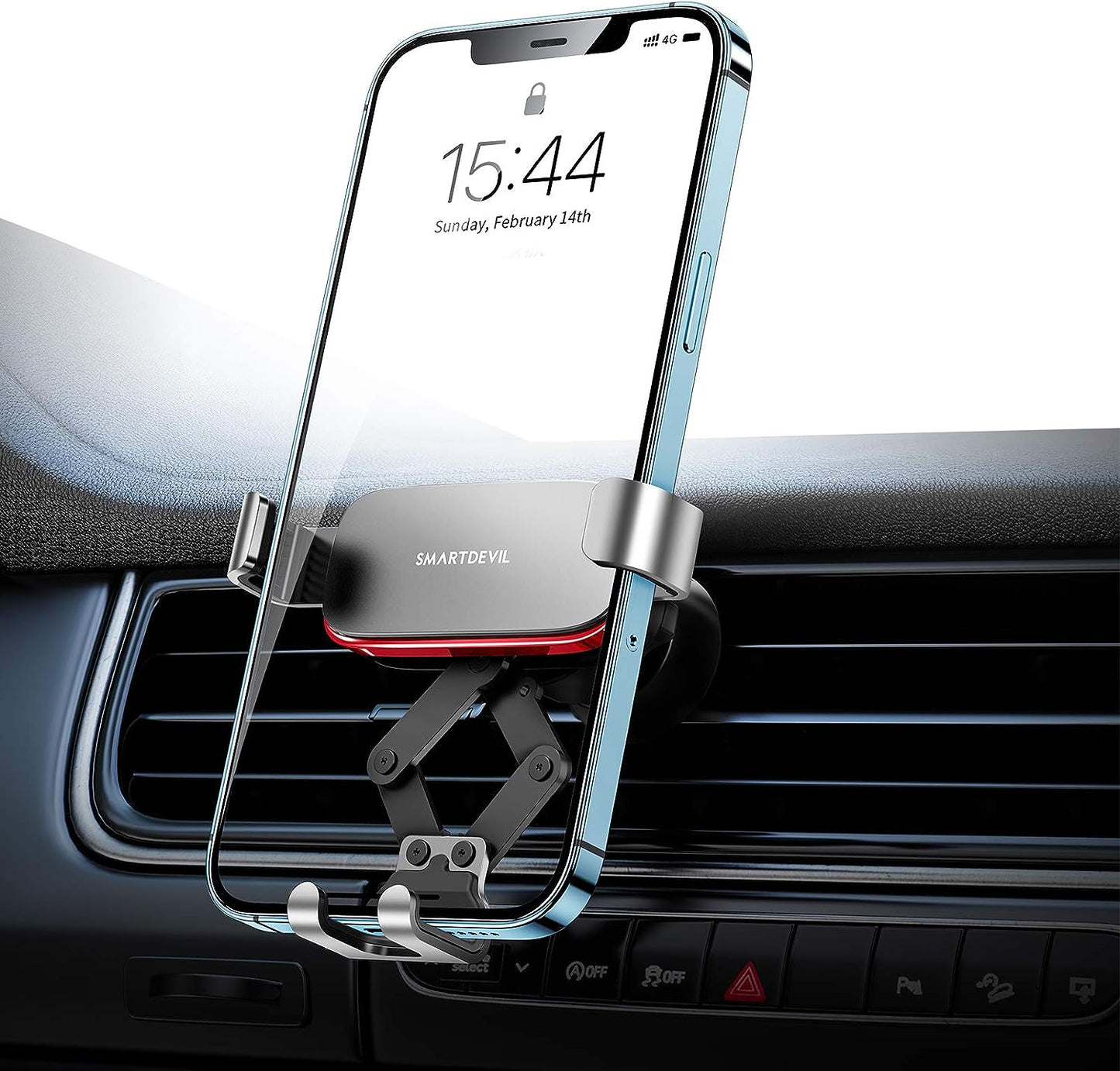 SmartDevil Mobiler Auto-Fahrerhalter, aktueller, universeller Auto-Mobiltelefon-Support für Gravedad 360°-Drehung, mobiler Auto-Mobiltelefon-Halter für kleine Telefone in 7 Pulgadas, Grau