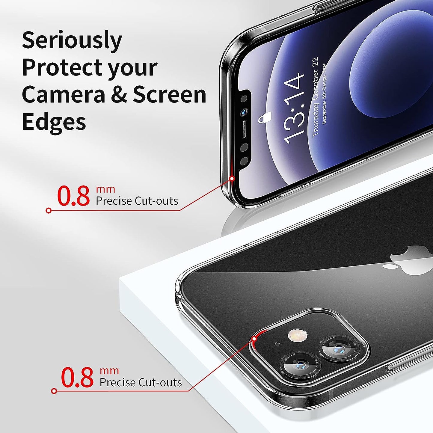 SMARTDEVIL für iPhone 12 Pro Max Hülle (Mit Schutzfolie) Ultra Klar Kratzfest Flexibles (Stoßfestigkeit Schutz) Dünn Handyhülle iPhone 12 Pro Max Crystal Series - HD-Transparent