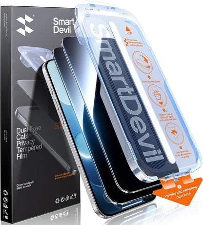 Privacy Screen Protector | iPhone 11-17 Series | OnePress Install (2 Pack)
