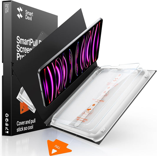 Ultra-Clear Screen Protector | iPad 6–11th Gen, Pro and Air | SmartPull Box Install (2 Pack)